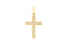 9ct Yellow Gold Zirconia  Cross Pendant
