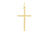 9ct Yellow Gold 18mm x 37mm Diamond Cut Slim Cross Pendant