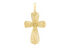 9ct Yellow Gold 20mm x 38.5mm Diamond Cut Mesh Cross Pendant