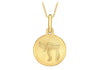 9ct Yellow Gold Hebrew 'Chai' Life Disc Pendant