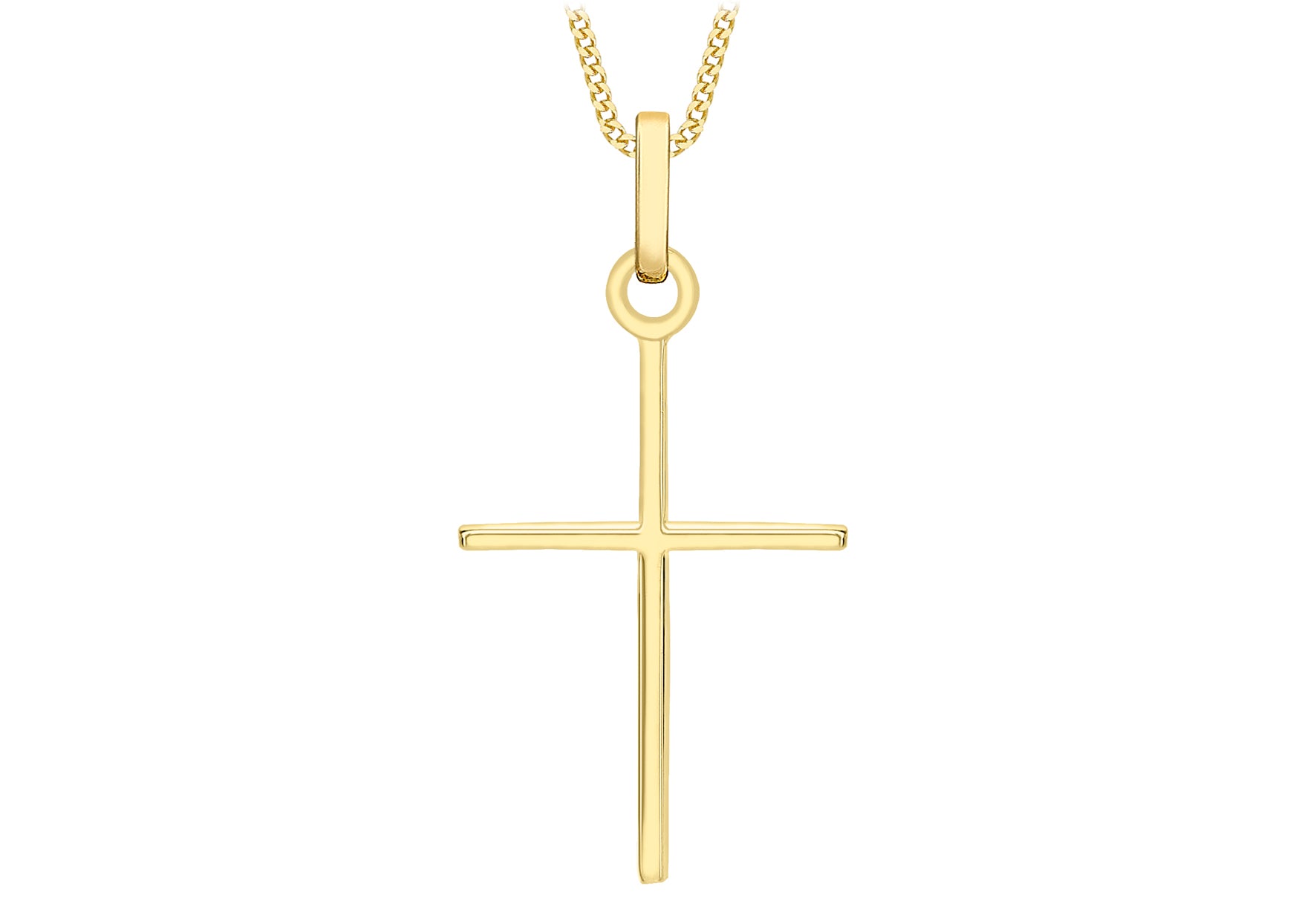 9ct Yellow Gold 15mm x 30mm Fancy  Cross Pendant