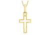 9ct Yellow Gold 9mm x 21.5mm Diamond Cut CutoCut Cross Pendant