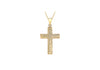 9ct Yellow Gold 17mm x 32.2mm Diamond Cut Textured Cross Pendant