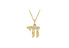 9ct Yellow Gold 14.3mm x 19.9mm Diamond Cut Hebrew 'hai' Life Pendant