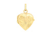 9ct Yellow Gold 16mm x 25mm Engraved Floral Heart Locket