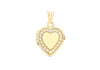 9ct Yellow Gold Zirconia  16mm x 20mm Heart Locket Pendant