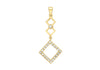 9ct Yellow Gold Zirconia  14mm x 30mm 3-Squares Drop Pendant