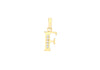 9ct Yellow Gold Zirconia  6mm x 12mm 'F' Initial Pendant