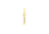 9ct Yellow Gold Zirconia  4mm x 12mm 'I' Initial Pendant