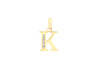 9ct Yellow Gold Zirconia  10mm x 12mm 'K' Initial Pendant