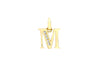 9ct Yellow Gold Zirconia  10mm x 11mm 'M' Initial Pendant