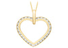 9ct Yellow Gold Channel Set Zirconia Outline Heart Pendant