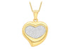 9ct Yellow Gold 12.8mm x 18mm Heart Stardust Pendant