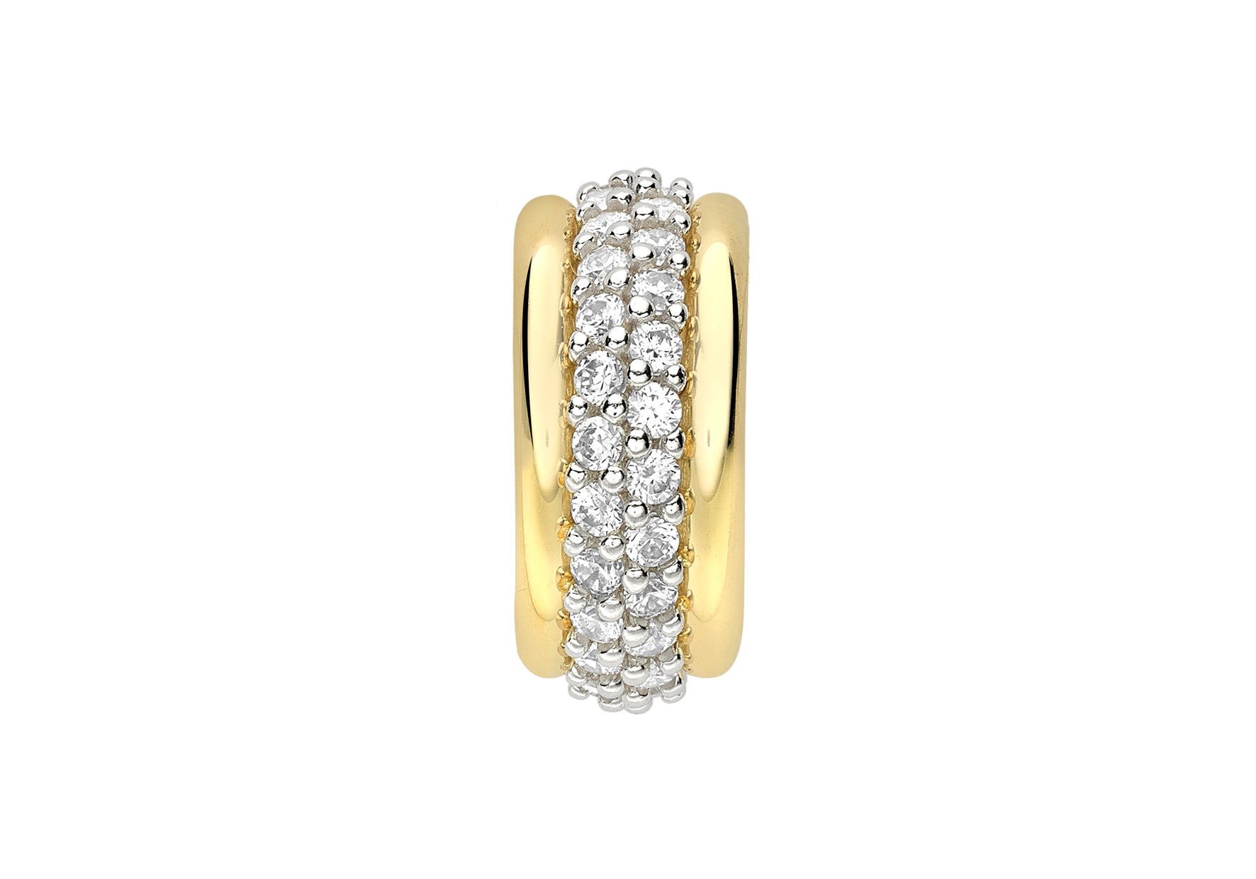 9ct Yellow Gold Zirconia  13.9mm Circle Pendant