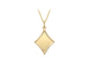 9ct Yellow Gold 19.3mm x 31.6mm Raised Edge Diamond Pendant