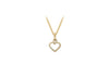 9ct Yellow Gold 8mm x 13.5mm onertinaed Open Heart Pendant