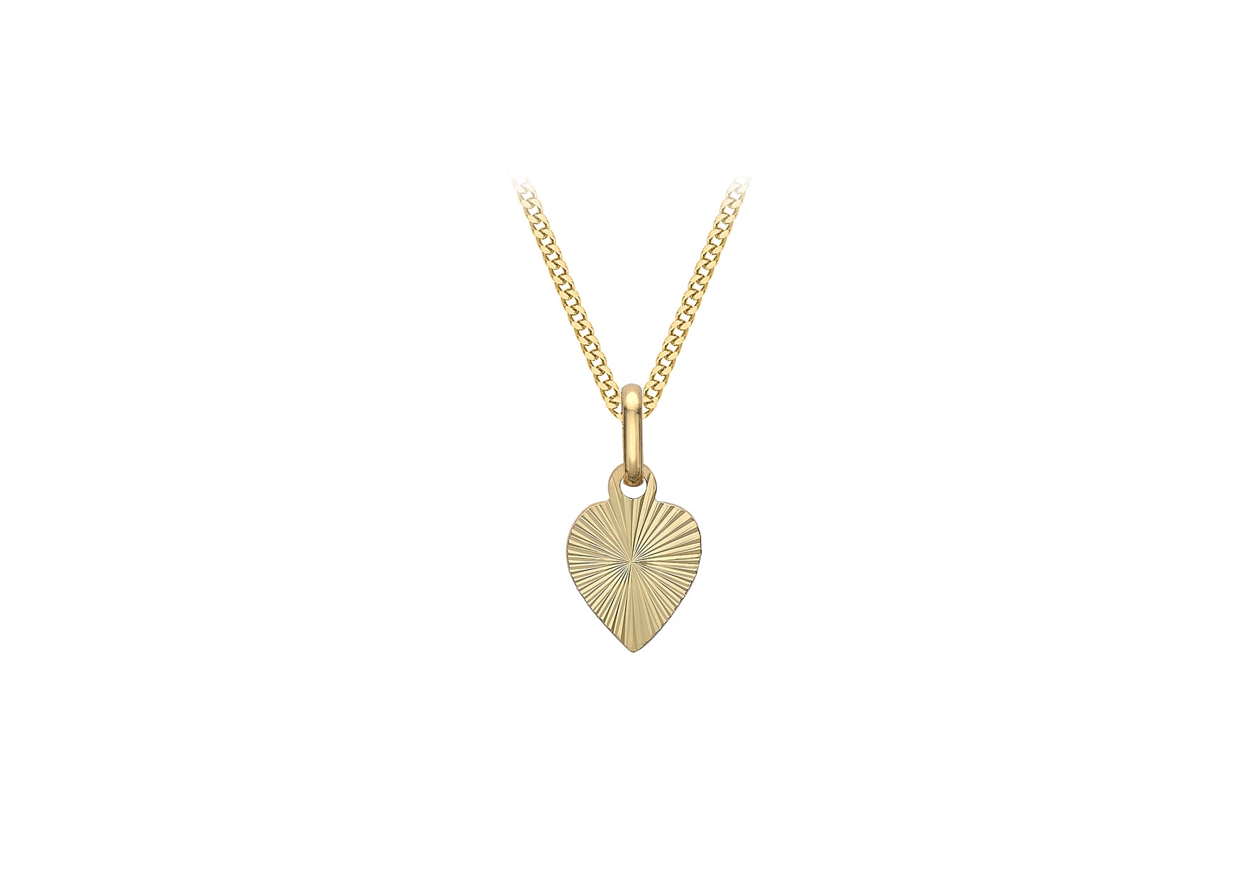 9ct Yellow Gold 7.4mm x 15mm onertinaed Heart Pendant
