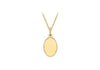 9ct Yellow Gold 10.2mm x 22.3mm Diamond Cut Edge Oval Pendant