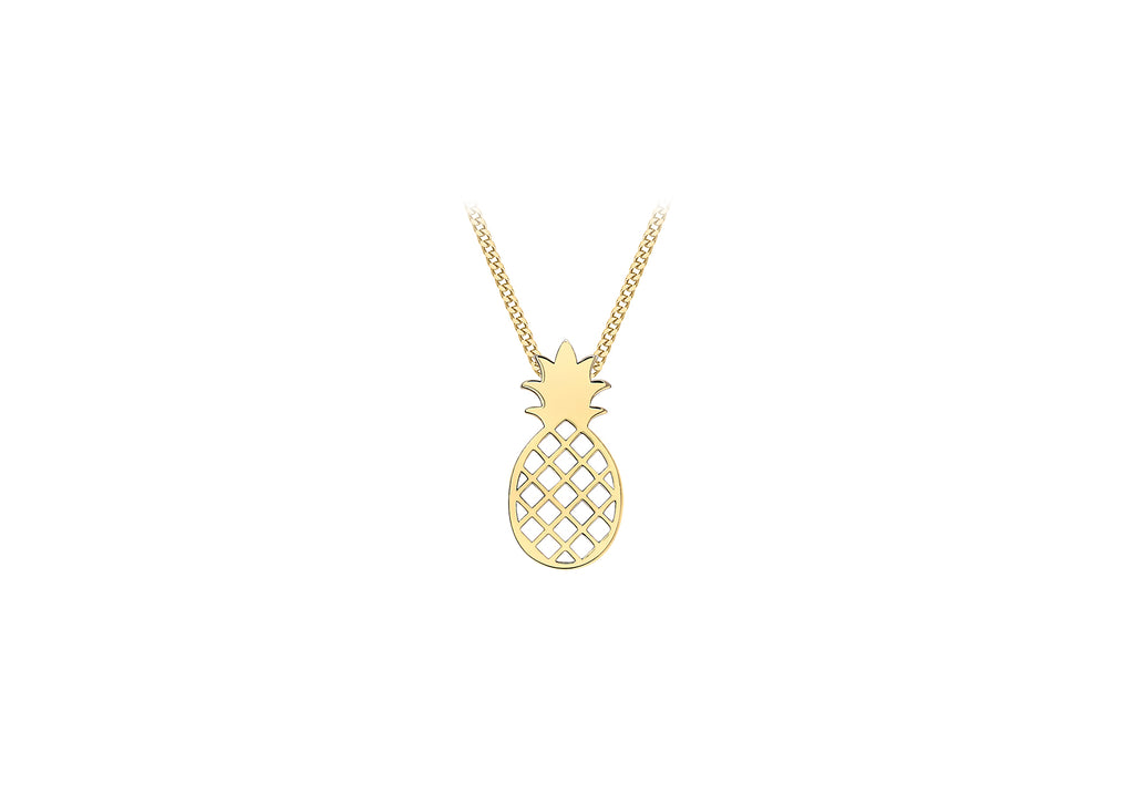 9ct Yellow Gold 7.4mm x 14.7mm Pineapple Pendant