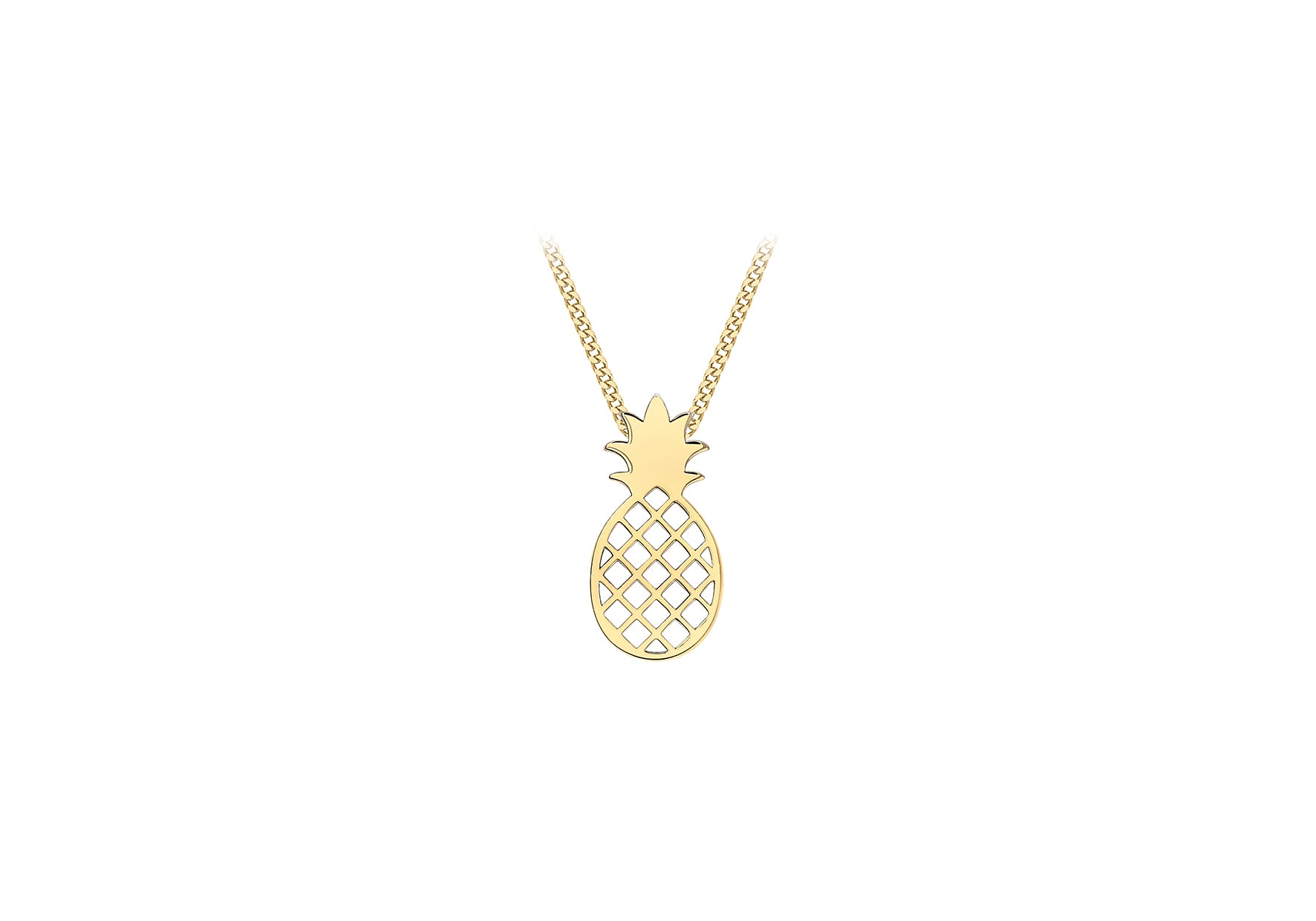 9ct Yellow Gold 7.4mm x 14.7mm Pineapple Pendant