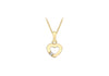 9ct Yellow Gold Zirconia Open-Heart Pendant
