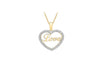 9ct Yellow Gold Zirconia  20mm x 22.5mm 'Love' Open-Heart Pendant