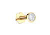 9ct Yellow Gold White Zirconia Labret Stud