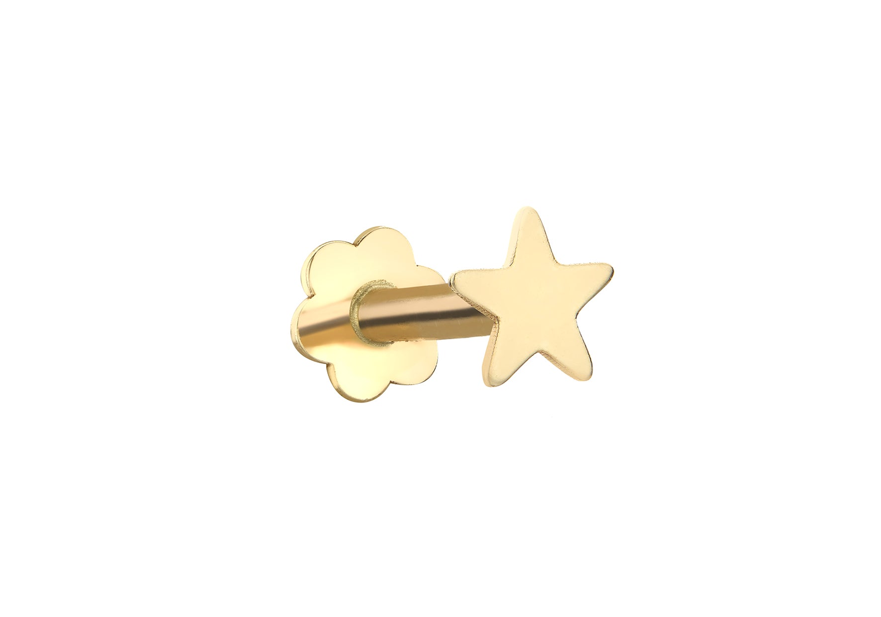 9ct Yellow Star Labret Stud