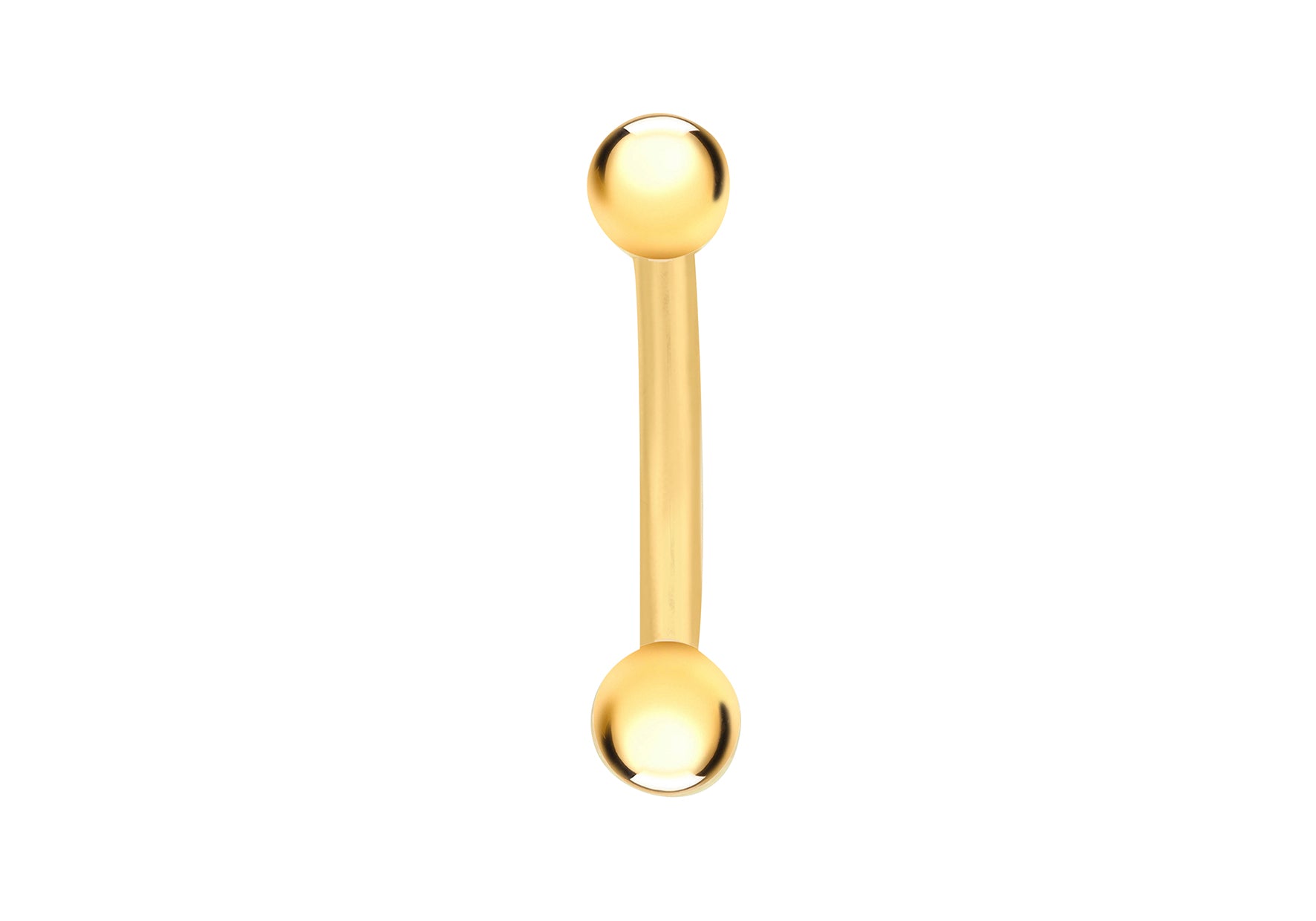 9ct Yellow Gold Curved Belly Bar Stud