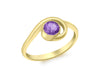 9ct Yellow Gold Round Amethyst Dress Ring
