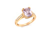 9ct Rose Gold 0.30t Diamond and Pink Amethyst Ring