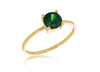 9ct Yellow Gold Round Green Zirconia Solitaire Ring