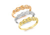 9ct 3-Colour Gold 0.09ct Diamond Bamboo Ring Set9