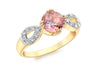 9ct Yellow Gold 0.13t Diamond and Azoti Estasy Topaz Ring