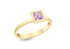 9ct GOLD STONE SET SQUARE AMY Ring