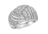 9ct White Gold 0.36t Diamond Stripe Dome Ring