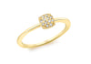 9ct Yellow Gold 0.05t Pave Set Diamond ushion Shaped Ring