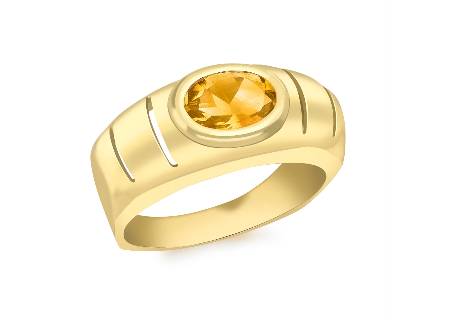 9ct Yellow Gold Oval Citrine Ring