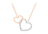 9ct 2-Colour Gold Interlocked Hearts Necklace