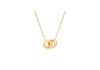 9ct 2-Colour Gold Double-Rings Pendant Adjustable Necklet 