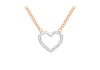 9ct 2-Tone Gold Diamond Cut Heart Adjustable Necklace  41m/16"-43m/17"9