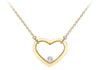 9ct 2-Colour Gold Zirconia  and Open Heart Necklace  46m/18"9