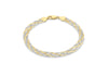 9ct 2-Colour Gold 6-Plait Textured Herringbone Bracelet 18m/7"9