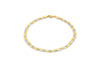 9ct 2-Colour Gold 3mm Diamond Cut 3-Plait Herringbone Bracelet 19m/7.5"9