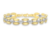 9ct 2-Colour Gold Zirconia  Stone Set Brick Link Bracelet