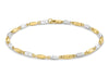 9ct 2-Colour Gold Retangle Link Bracelet 20m/8"9