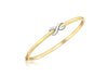 9ct 2-Colour Gold Kiss Band Bangle