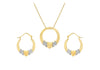 9ct 2-Tone Heart Necklace  and Earrings Set 46m/18"9