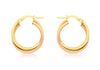9ct 2-Colour Gold 18mm Double Crossover Hoop Creole Earrings