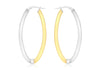 9ct 2-Colour Gold Oval Creole Earrings